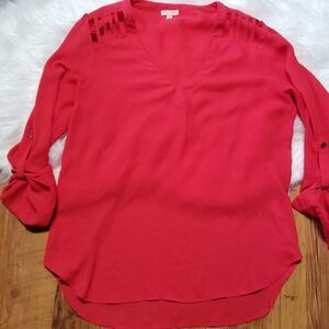 Lily white long sleeve polyester blouse